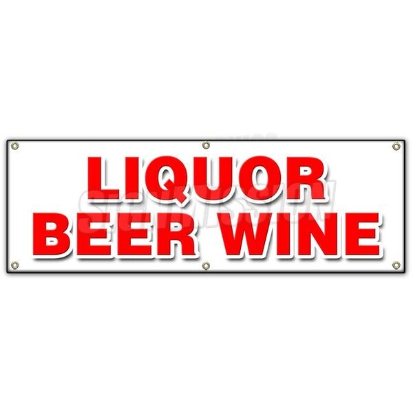 Signmission LIQUOR BEER WINE BANNER SIGN cold ice discount shelf brands atm malt B-72 Liquor Beer Wine - main